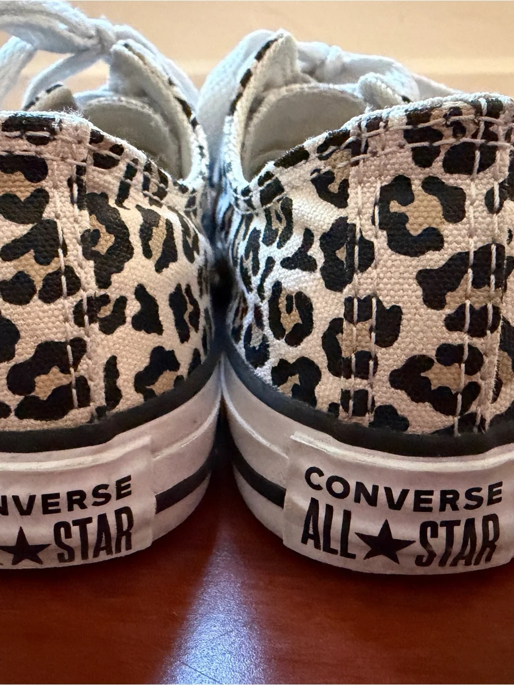 Converse All Star Girls Leopard Print Canvas Sneakers - size 2